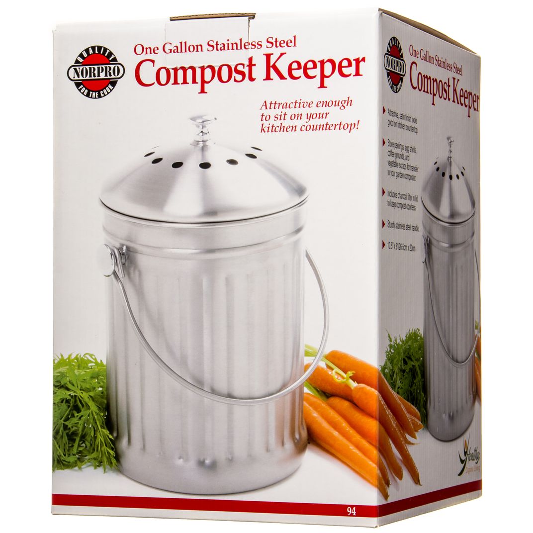 Norpro Compost Keeper, Stainless Steel Azure Standard
