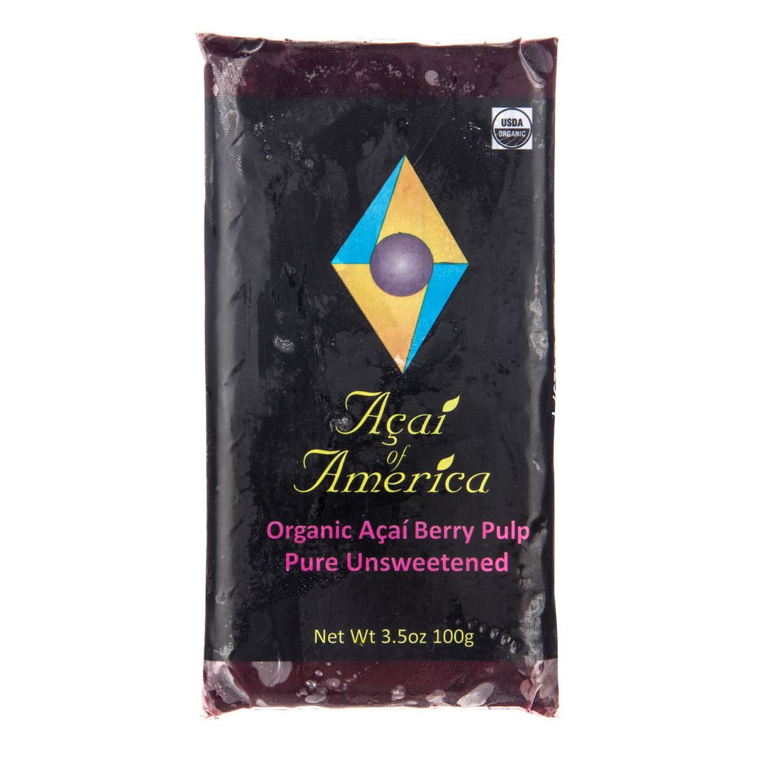Acai of America Acai Berry Pulp, Unsweetened, Frozen, Organic Azure