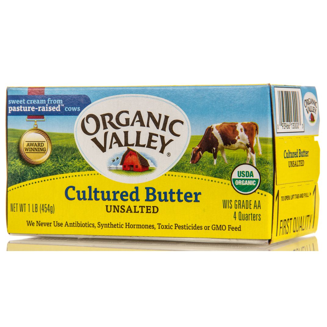 Organic Valley Butter, Cultured, No Salt, Organic Azure Standard