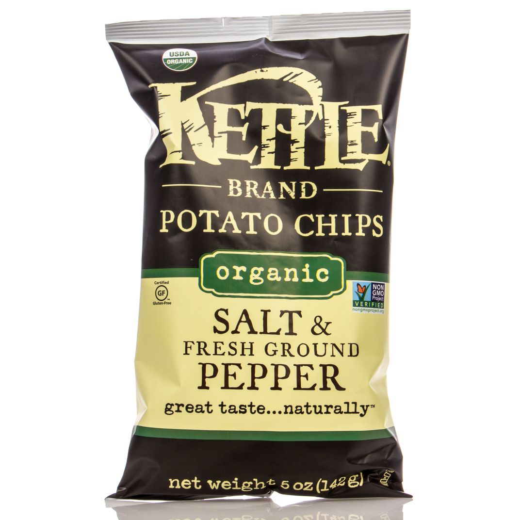 Kettle Brand Potato Chips, Sea Salt & Black Pepper, Organic Azure