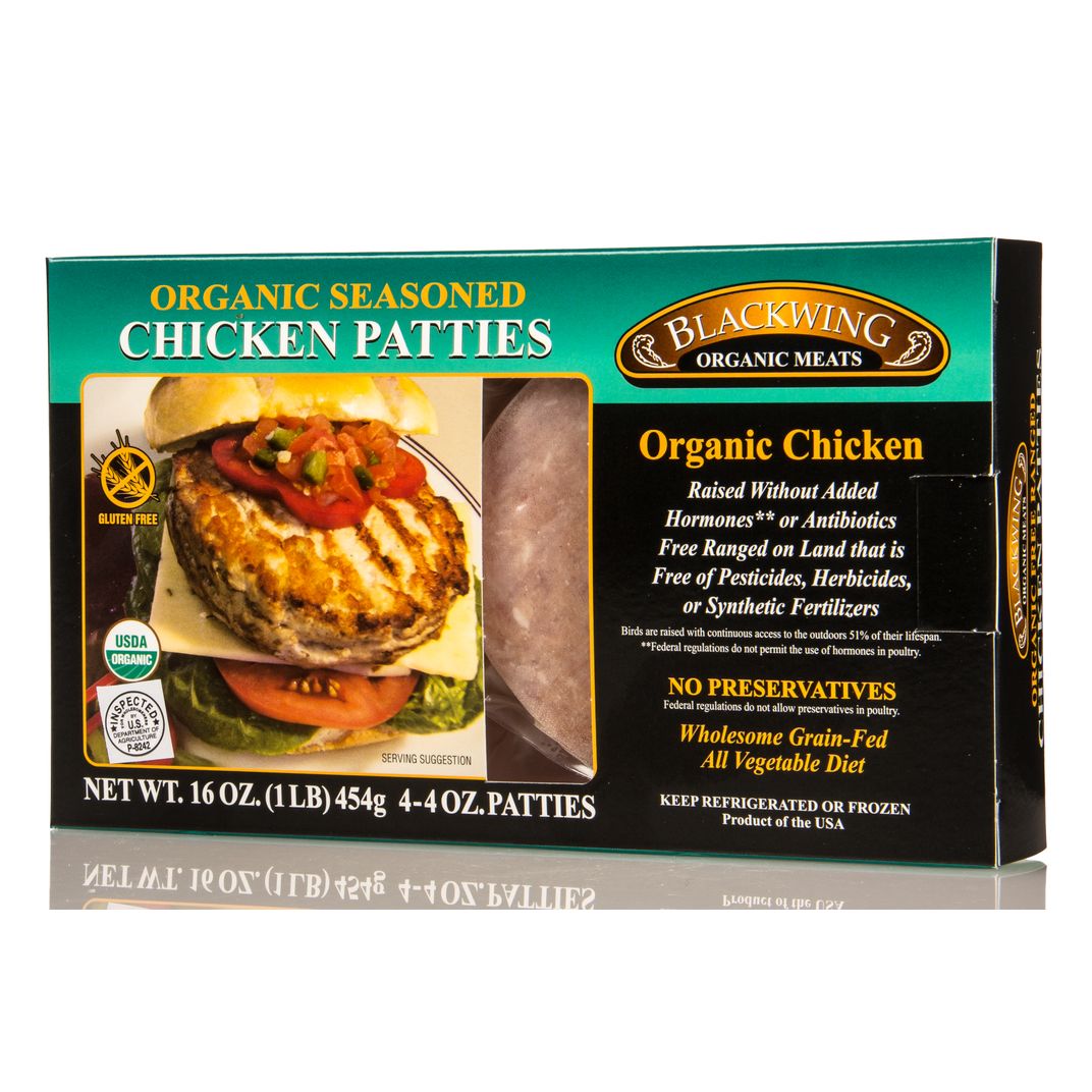 Blackwing Quality Meats Chicken Patties Seasoned, Frozen, Organic