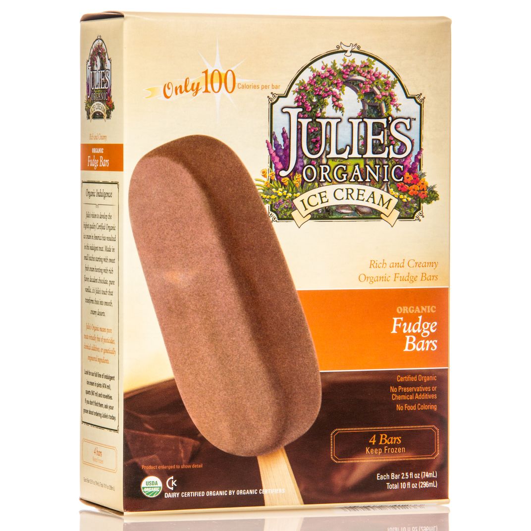 Julie's Ice Cream Ice Cream Fudge Bar, Frozen, Organic Azure