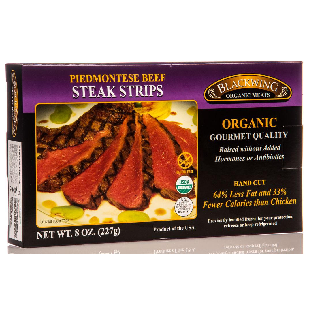 Blackwing Quality Meats Beef Steak Strips Piedmontese Beef, Frozen