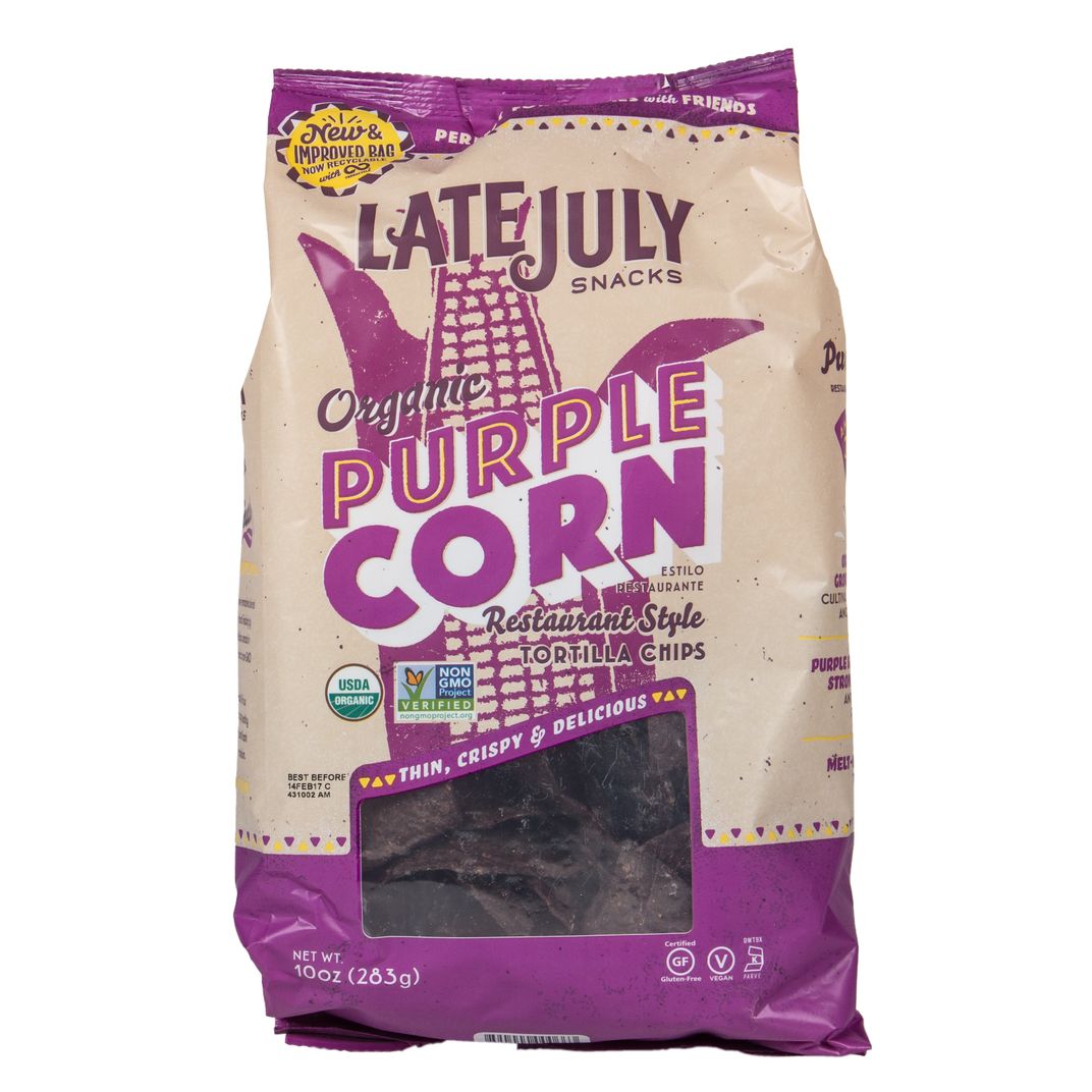 Late July Tortilla Chips, Restaurant Style, Purple Corn, Lightly