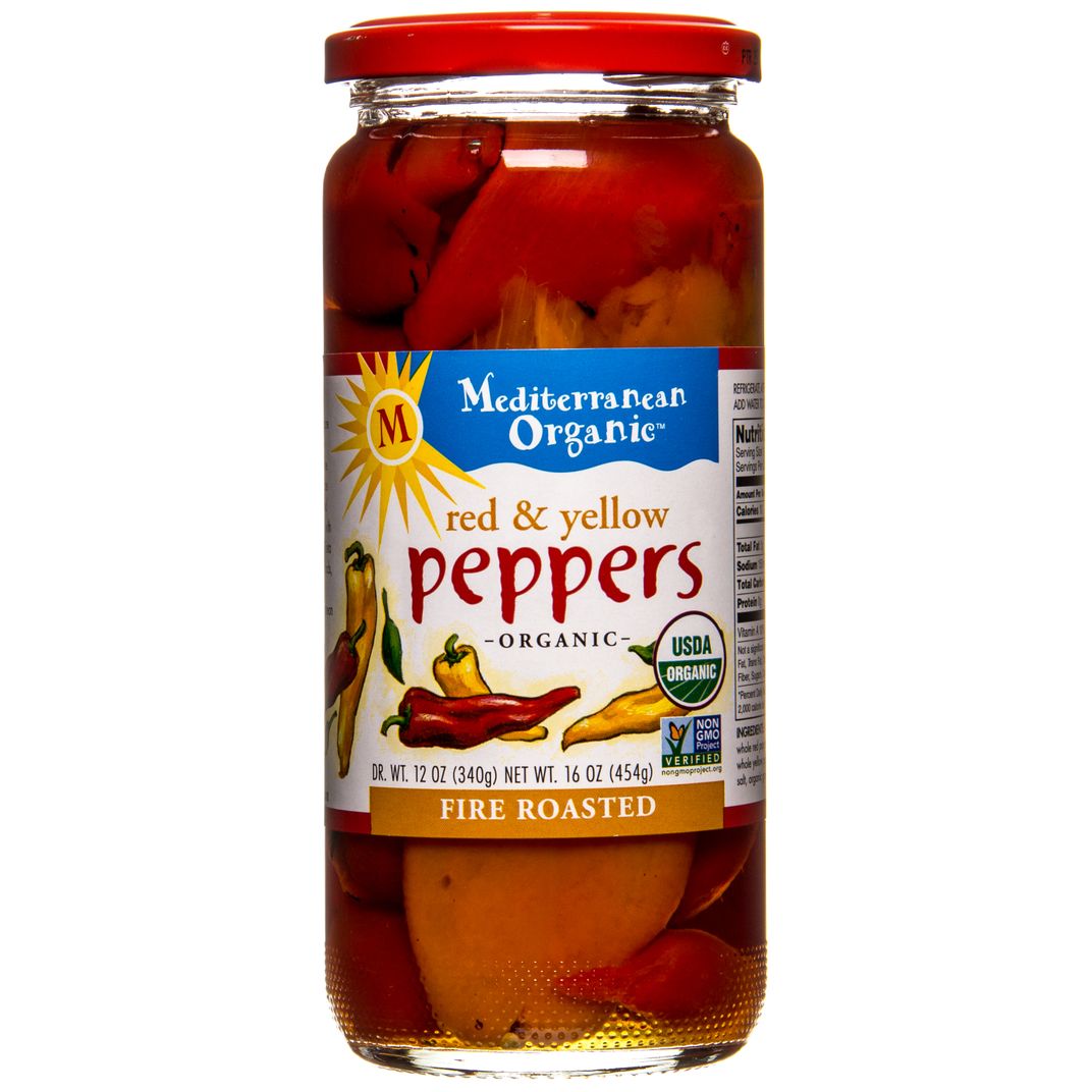 Mediterranean Organics Roasted Red & Yellow Peppers, Organic Azure