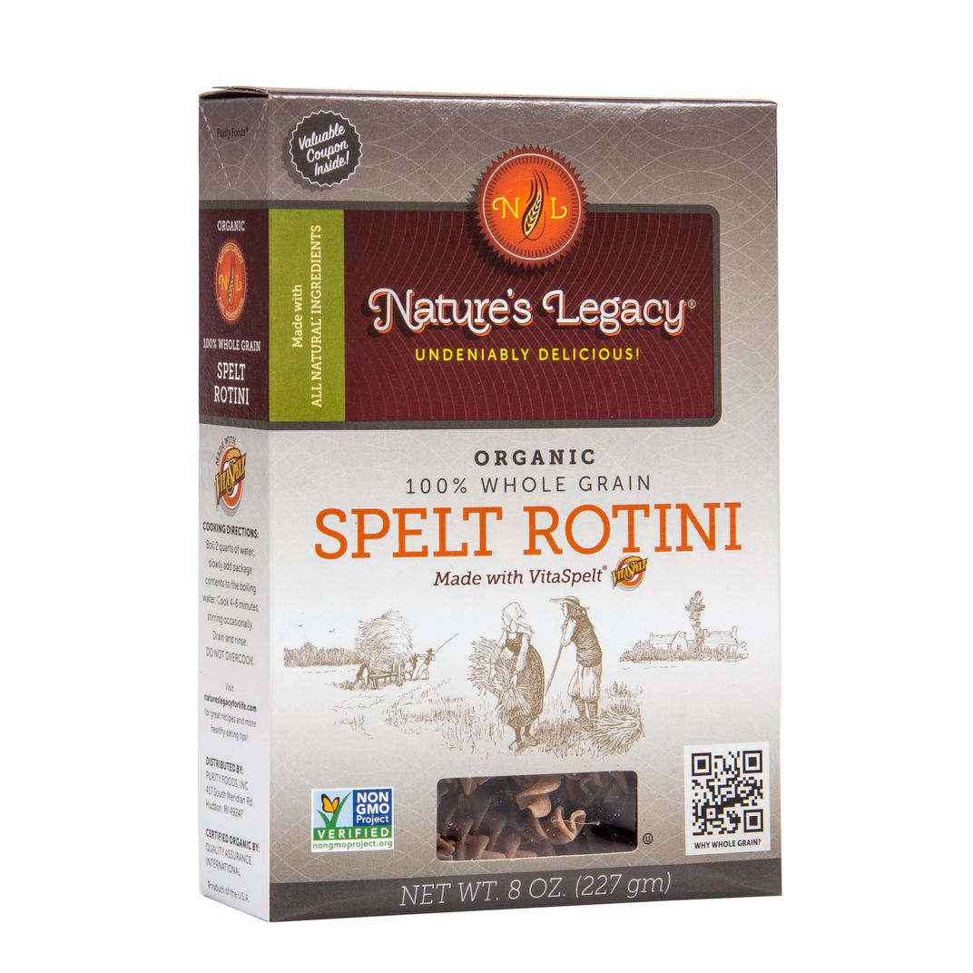 Nature's Legacy Pasta, Vita Spelt, Rotini, Organic Azure Standard