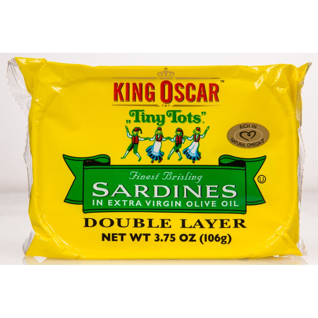 King Oscar Sardines, Brisling, Tiny Tots in Olive Oil Azure Standard
