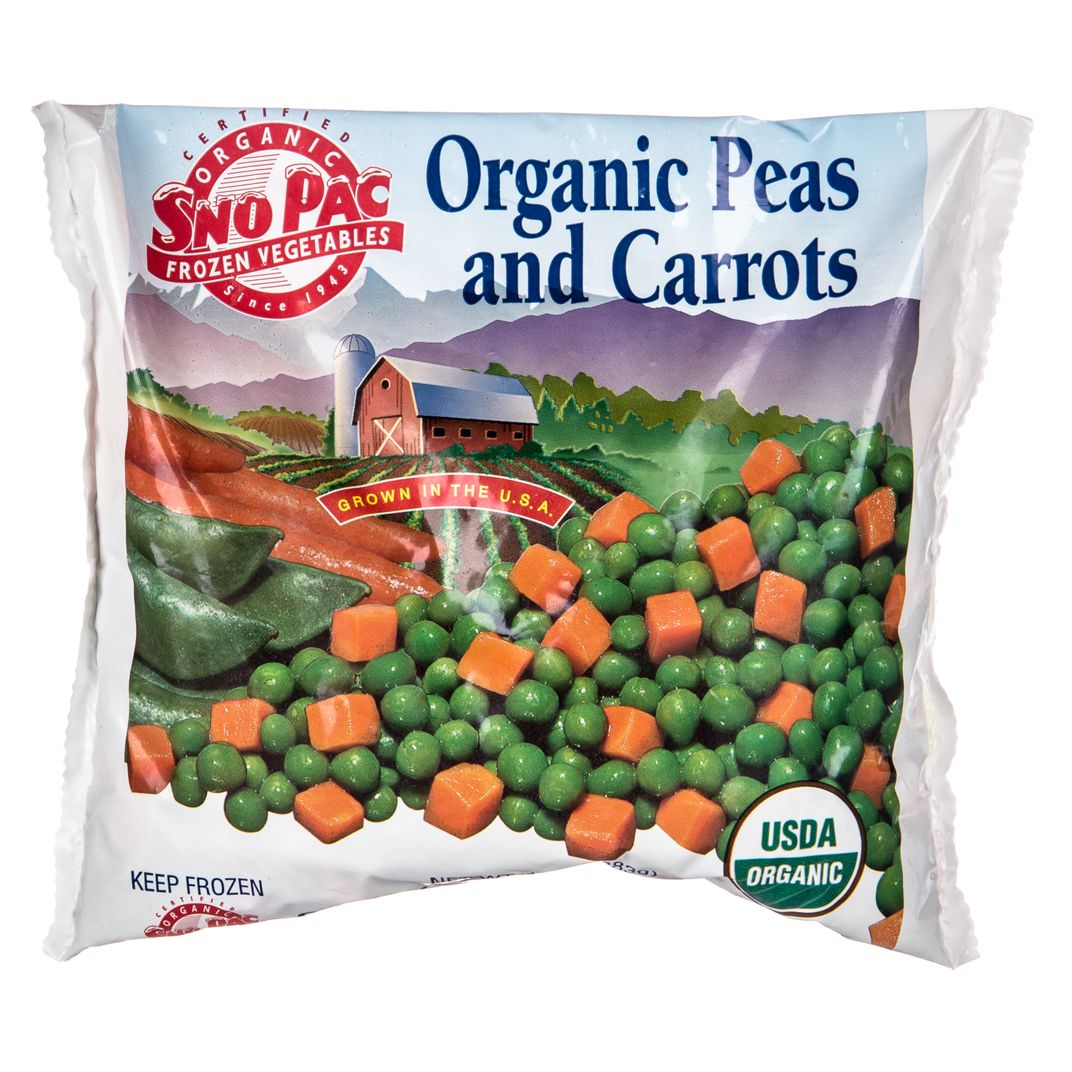 SnoPac Peas and Carrots, Frozen, Organic Azure Standard