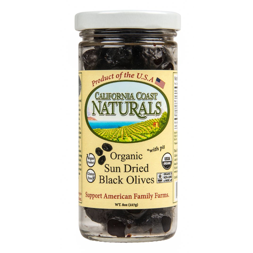 California Coast Naturals Black Olives, Sun Dried, Organic Azure