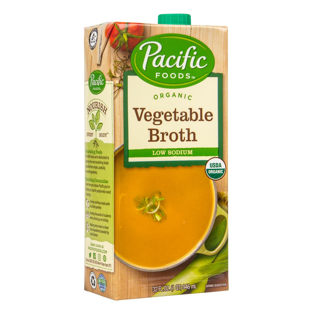 Pacific Foods Vegetable Broth, Low Sodium, Organic Azure Standard