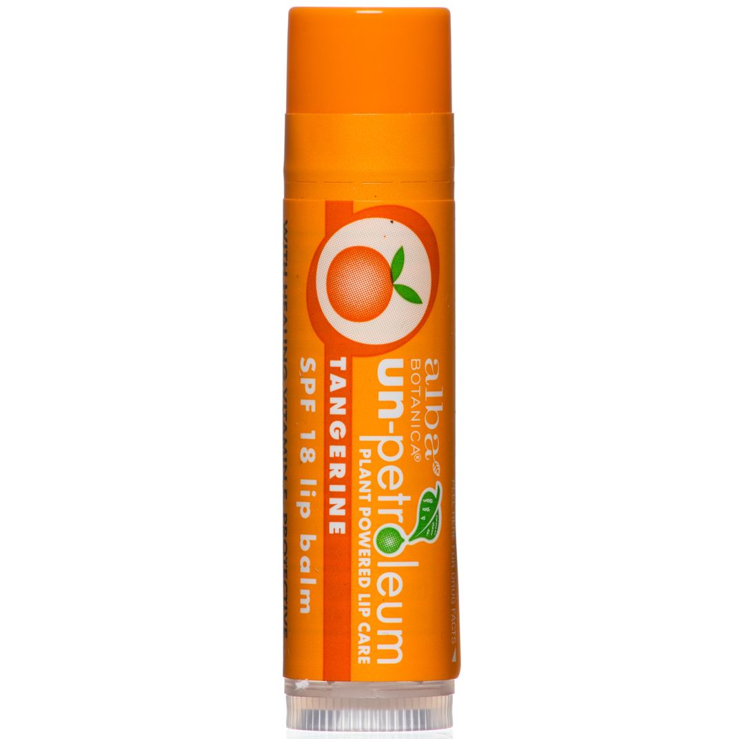 Alba Botanica Lip Balm, UnPetroleum, Tangerine Sunscreen SPF18
