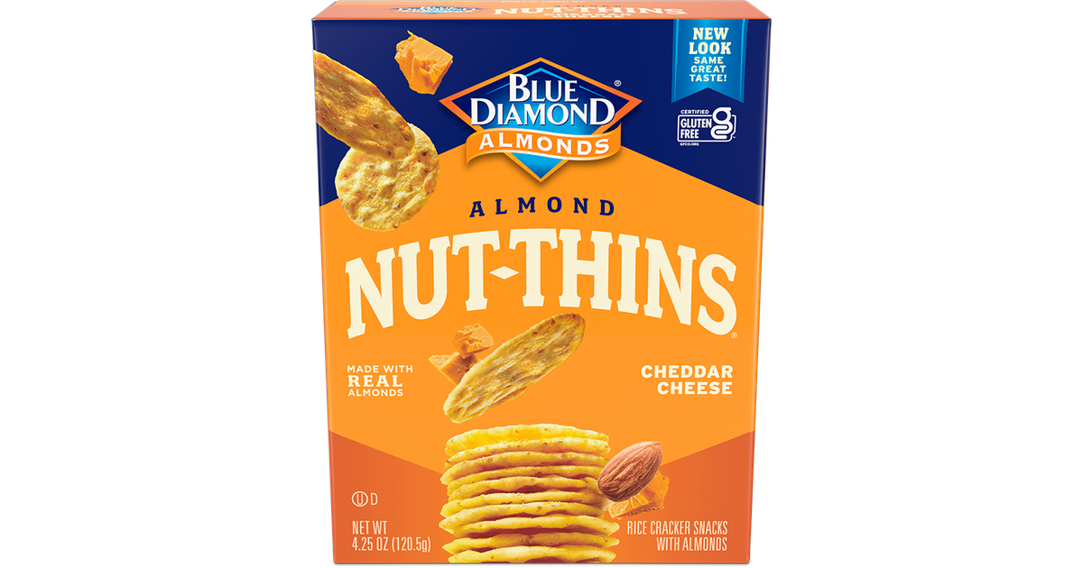 Blue Diamond Almond Nut Thins Cracker Cheddar Cheese Azure Standard
