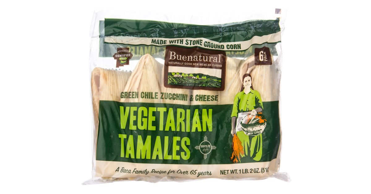 Bueno Vegetarian Green Chile Zucchini and Cheese Tamales, Frozen