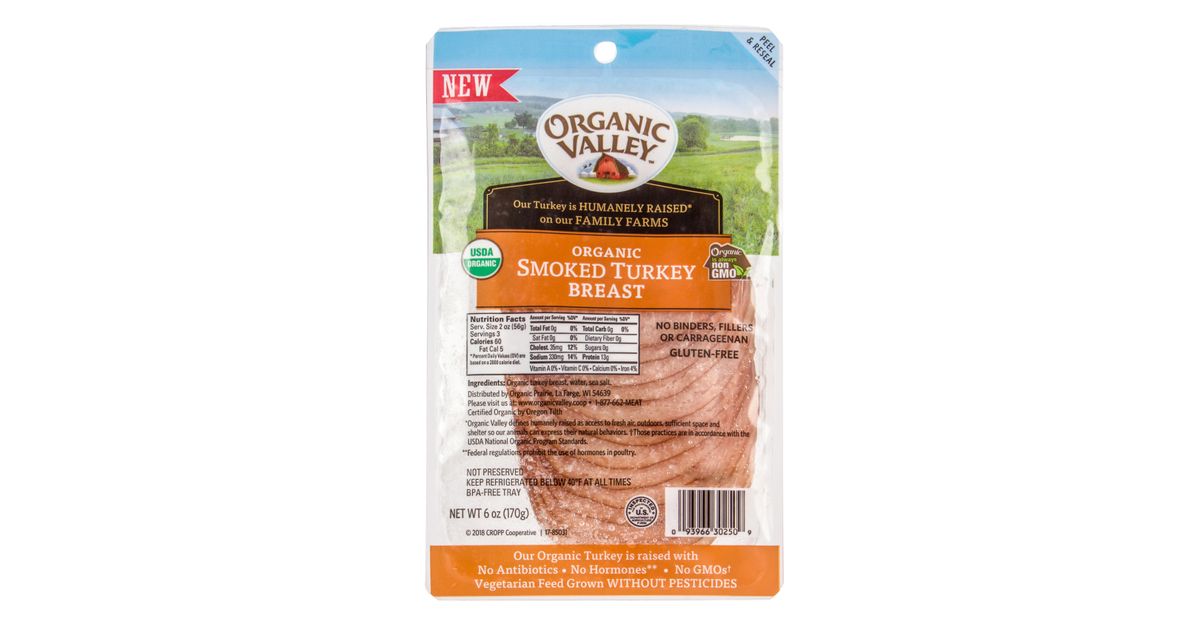 Organic Valley Smoked Turkey Breast Slices, Frozen, Organic Azure
