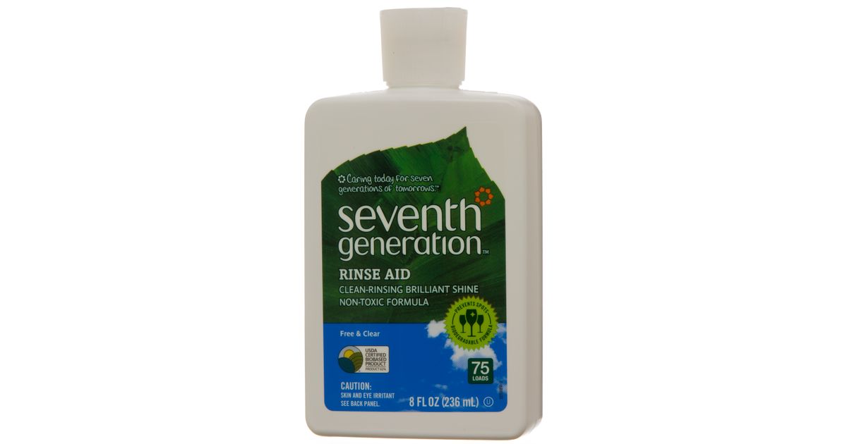 Seventh Generation Auto. Dishwasher Rinse Aid, Free & Clear Azure