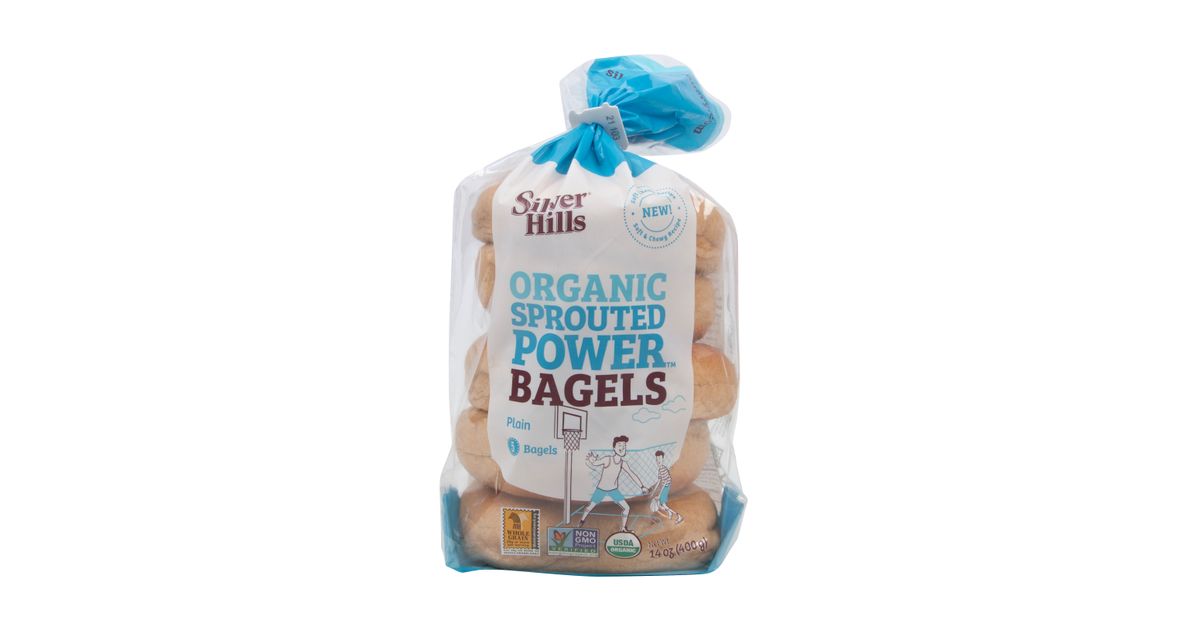 Silver Hills Bakery Bagels, Plain Sprouted, Frozen, Organic Azure