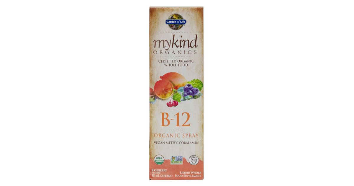 Garden of Life Mykind B12 Spray, Raspberry, Organic Azure Standard