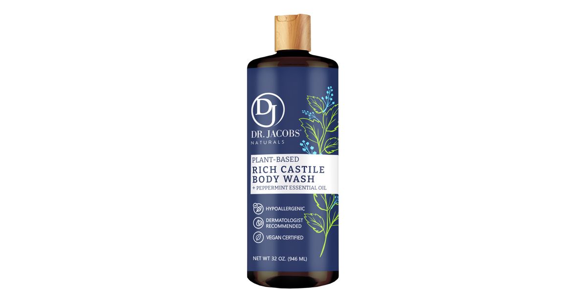 Dr. Jacobs Naturals Castile body Wash, Plant-Based, Peppermint