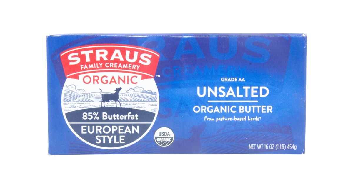 Straus Family Creamery European Style Butter, Sweet, Unsalted, Organic