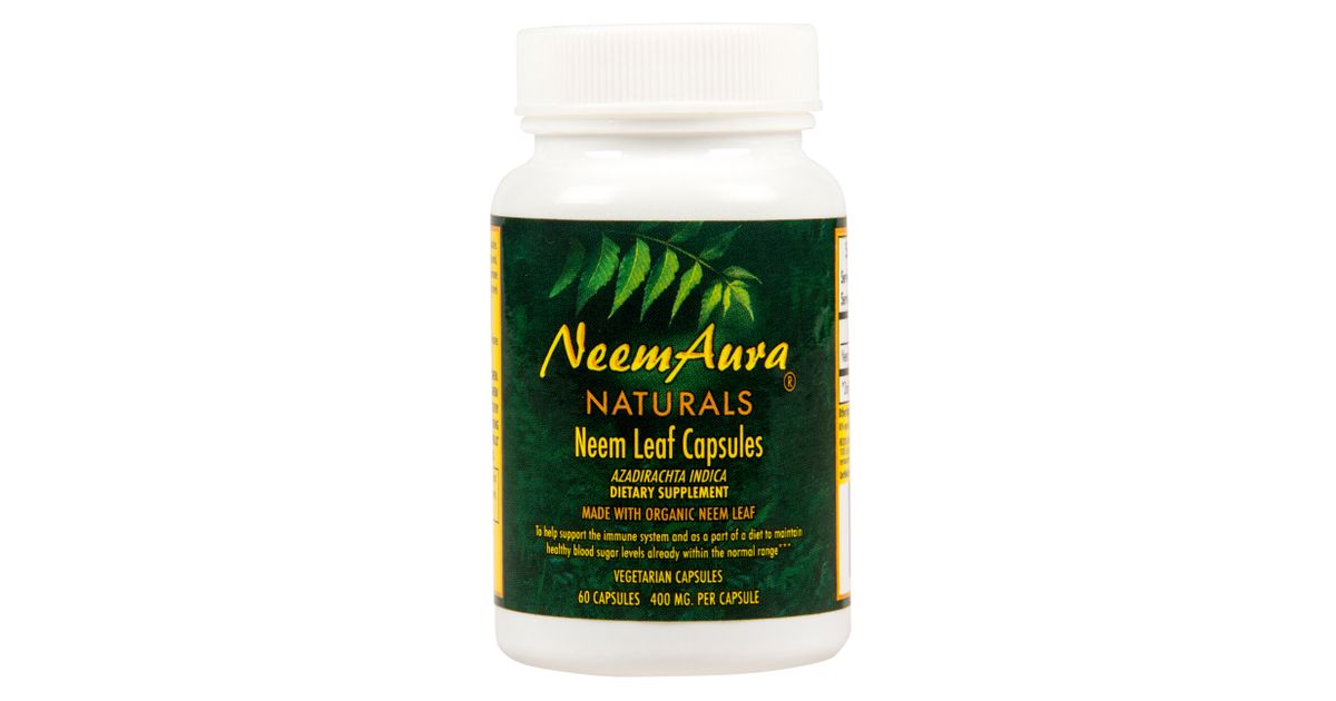 Neem Aura Neem Leaf Extract Capsules, Organic Azure Standard