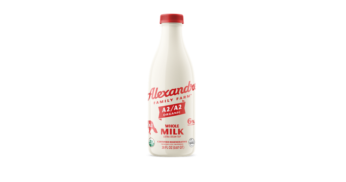 ARミルク Alexandre Family Farm Whole Milk, A2, 6%, Pasture Raised, Organic