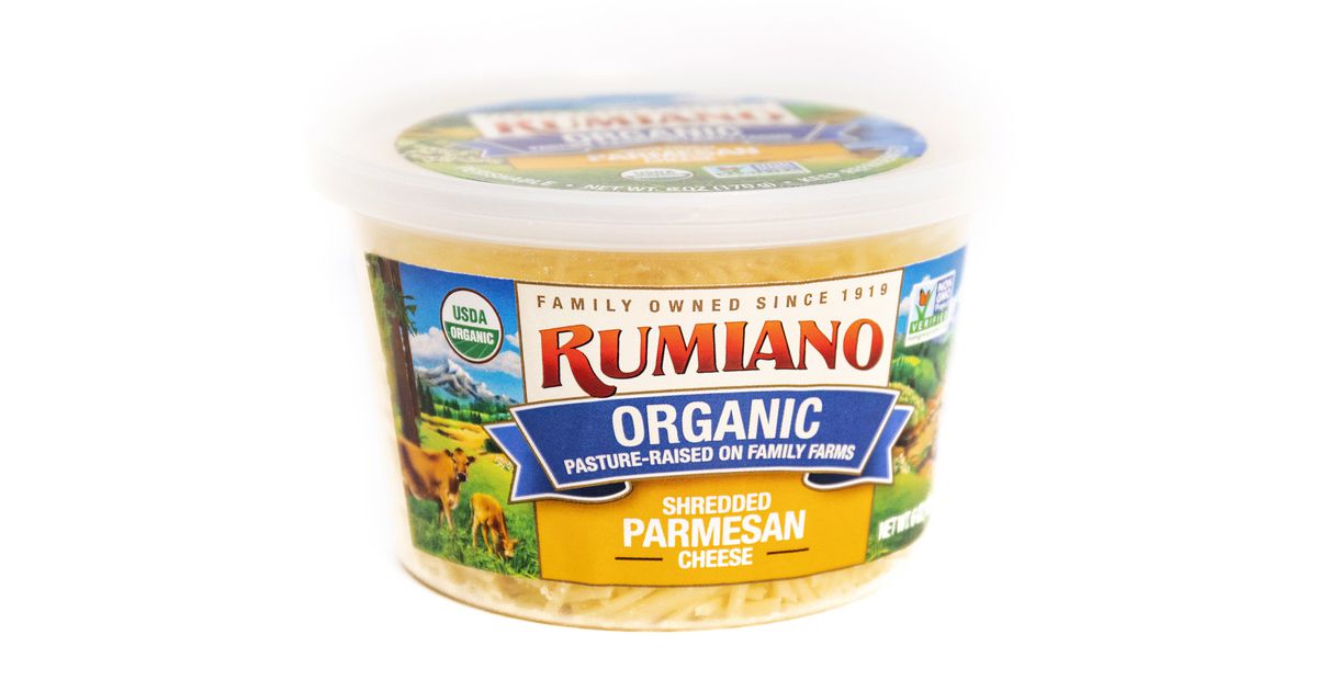 Rumiano Family Organic Parmesan Cheese, Shredded, Organic - Azure Standard