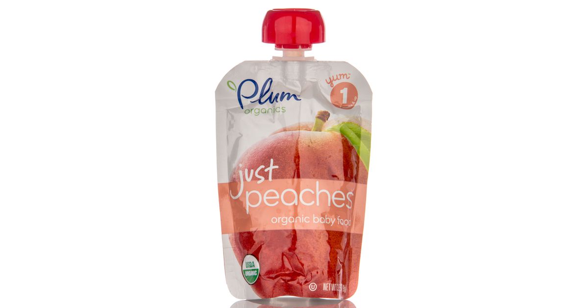 Plum Organics Just Peaches Stage 1 Baby Food Pouch 6 Pk / 3.5 oz