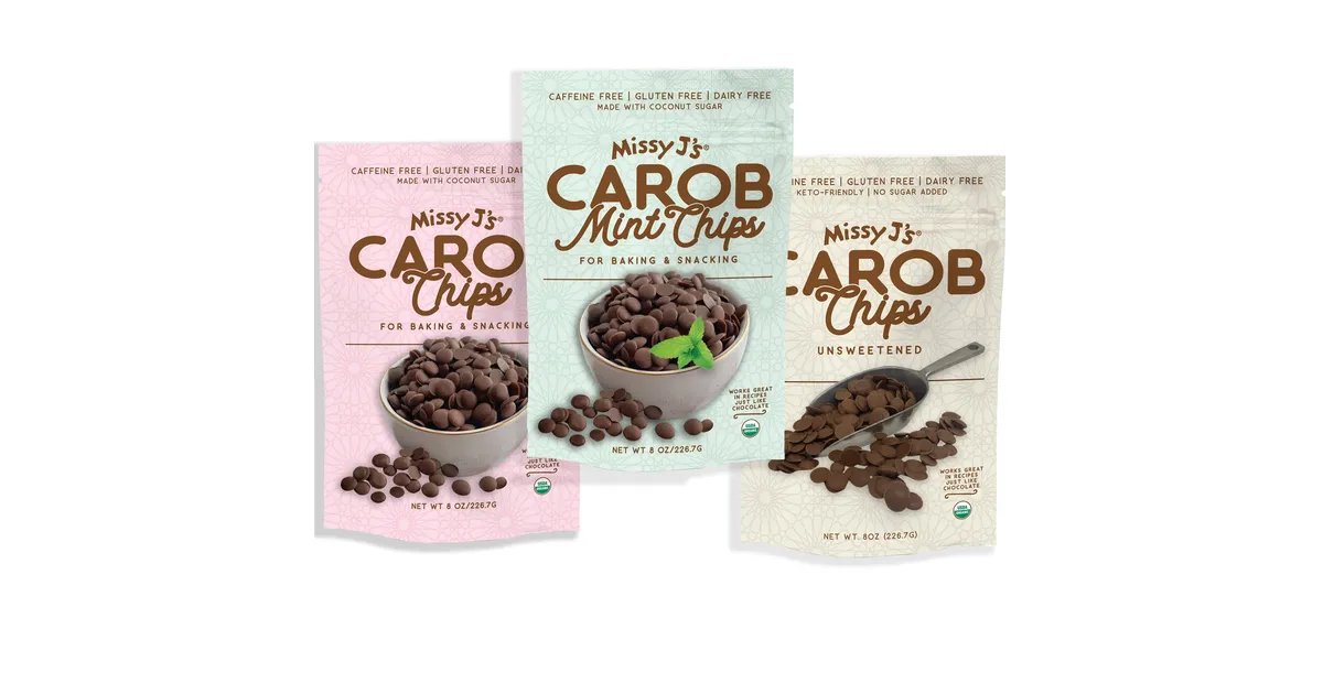 Missy J's Carob Chips Sampler pack1 each flavor Azure Standard