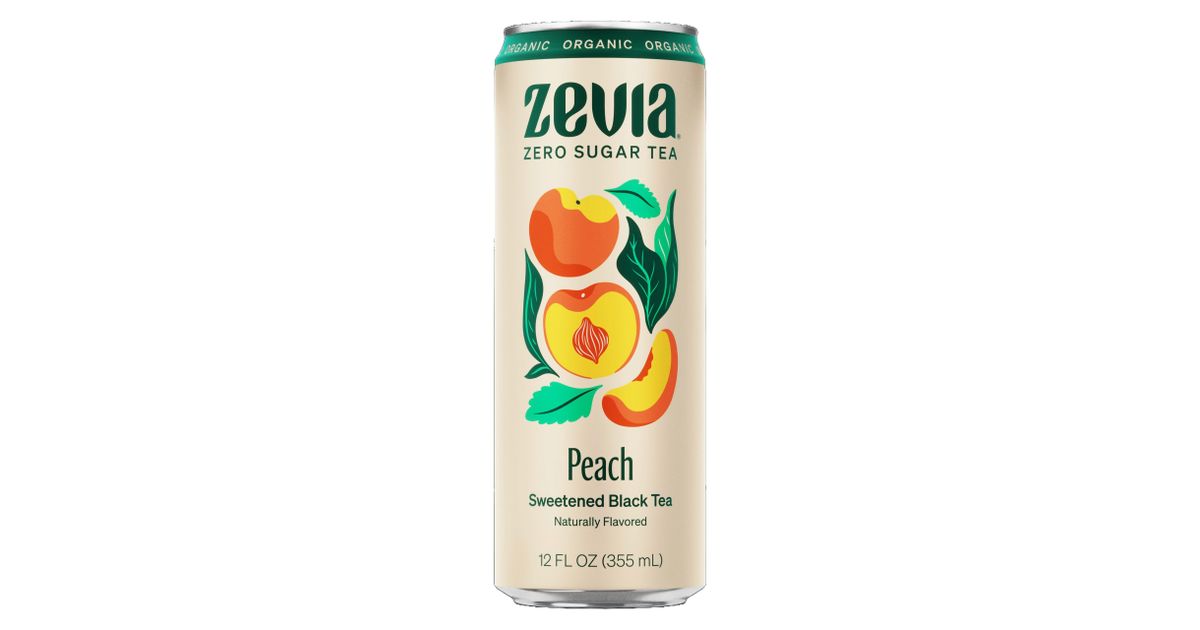 Zevia Tea Sweetened, Peach, Organic - Azure Standard