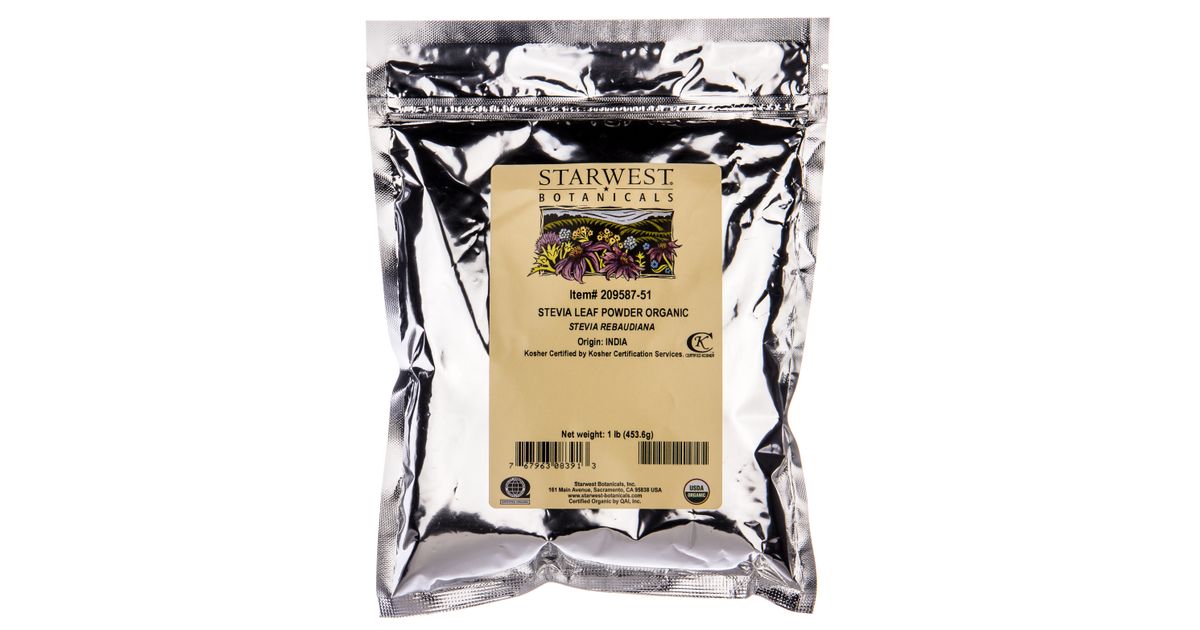 Starwest Stevia Leaf Powder Organic Azure Standard