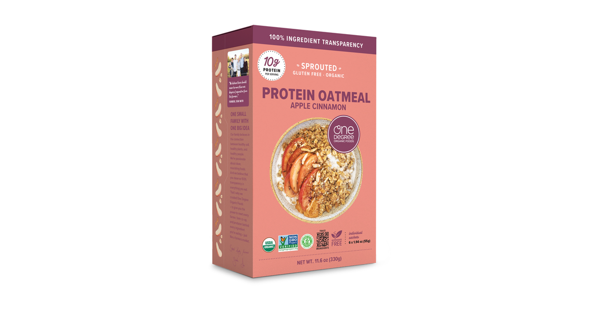 One Degree Instant Protein Oatmeal, Sprouted Apple Cinnamon