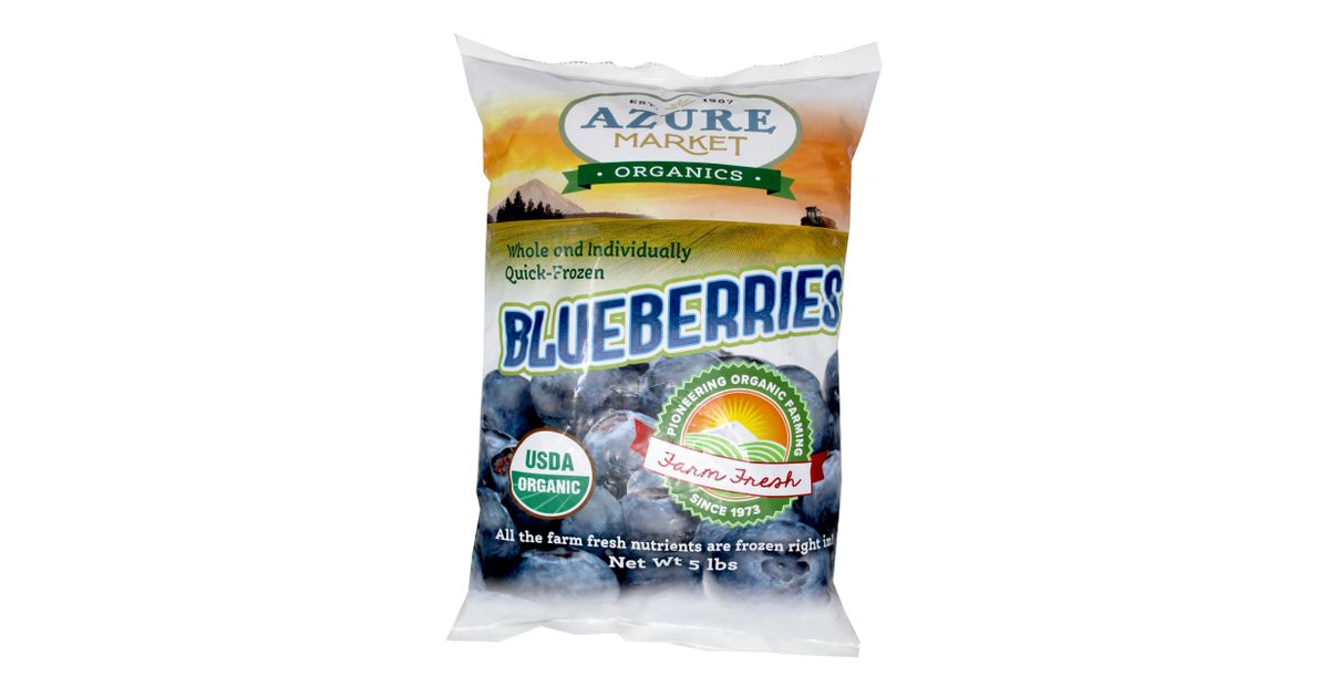Azure Market Organics Blueberries, Whole, Frozen, Organic - Azure Standard