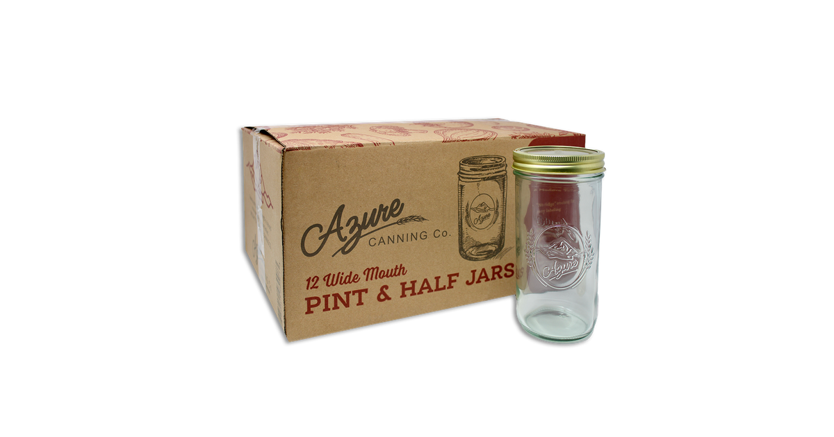Azure Canning Co. Canning Jars, Pint and Half, Wide Mouth (with
