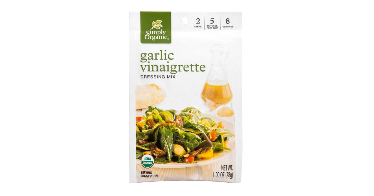 Simply Organic Garlic Vinaigrette Dressing Mix Organic Azure