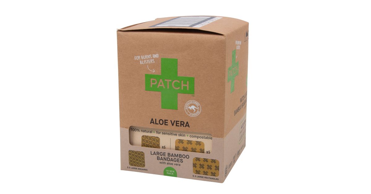 Nutricare Patch Aloe Vera, Bamboo Bandages, Large Square & Rectangles -  Azure Standard