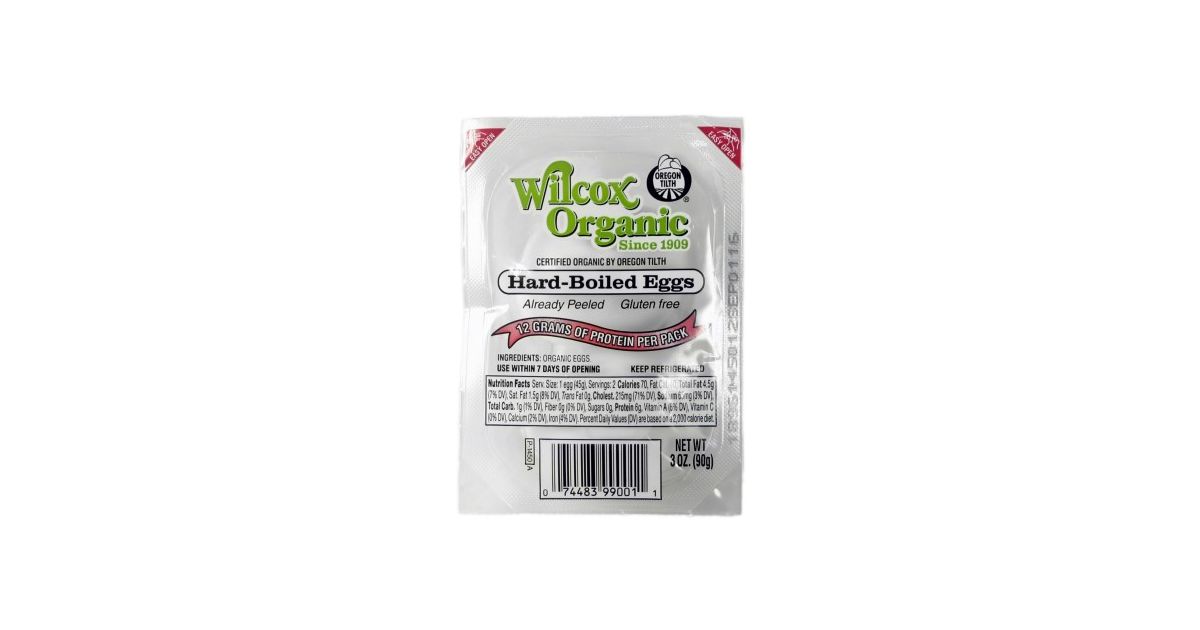 Wilcox Family Farms Eggs, Hardboiled & Peeled, Organic - Azure