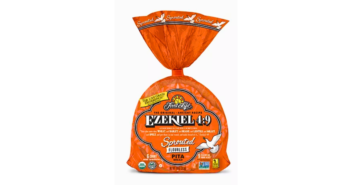 Food For Life Ezekiel 4:9 Sprouted Flourless Pita Bread, Frozen