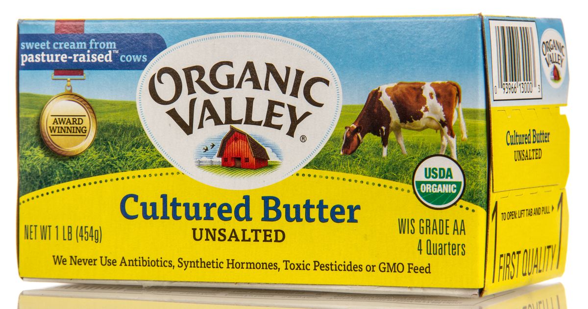 Organic Valley Butter, Cultured, No Salt, Organic Azure Standard