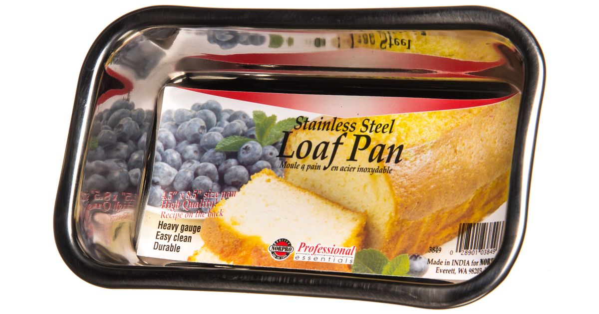 【PAN☆②】 Norpro Loaf Pan, Stainless Steel, 8.5 x 4.5 x 2 inch - Azure Standard