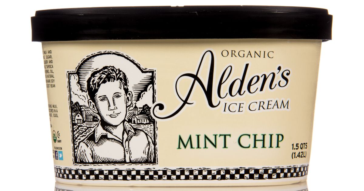 Alden's Mint Chip Ice Cream, Frozen, Organic Azure Standard