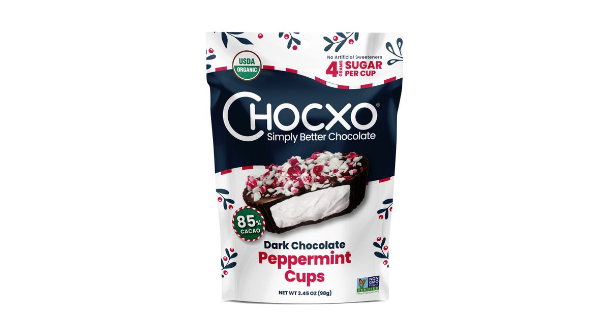 Chocxo Dark Chocolate Cups, Peppermint, Organic - Azure Standard