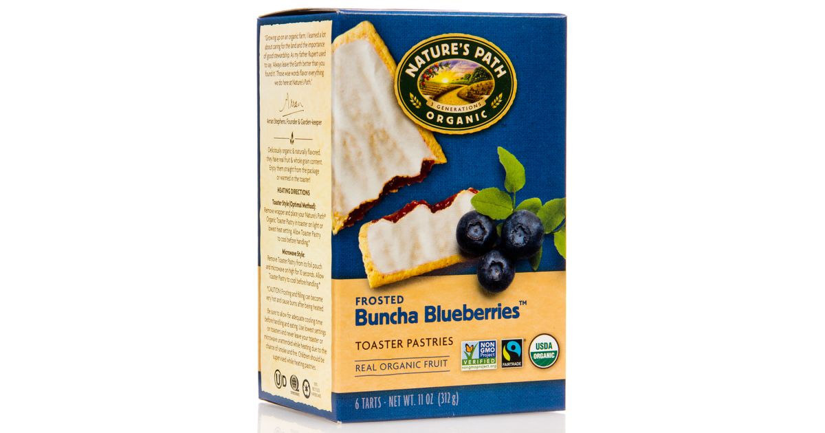 Nature's Path Toaster Pastries, Blueberry, Frosted, Organic Azure