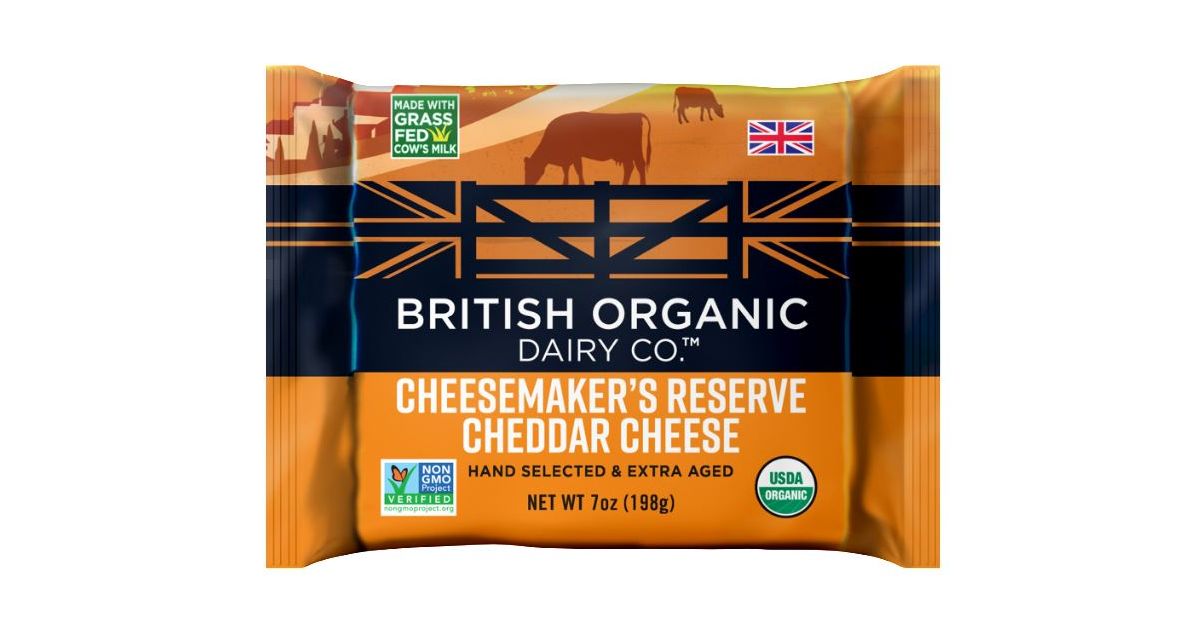British Organic Cheddar Cheese, Cheesemakers Reserve, Organic Azure