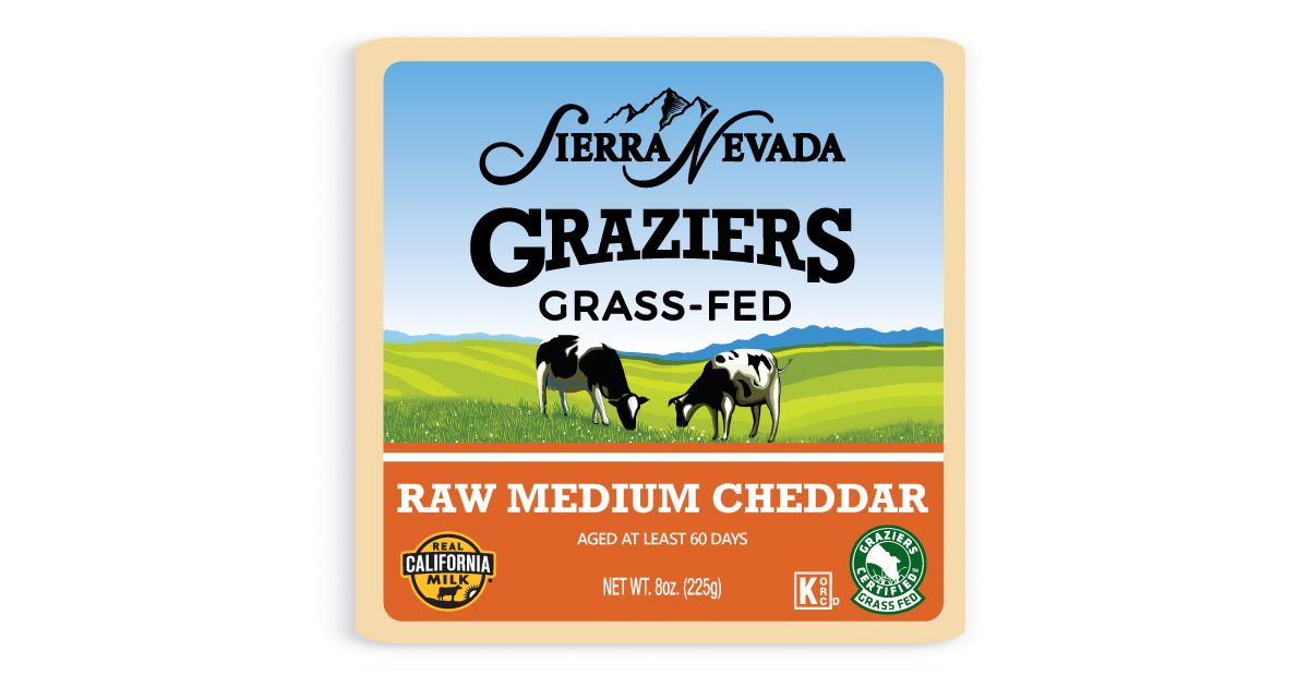 Grace Cheese Sierra Nevada Cheese Company Graziers, Cheddar Medium, Raw