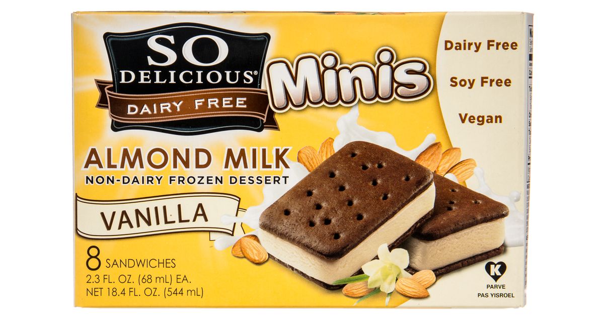 So Delicious Almond Milk Frozen Dessert, Mini Sandwiches, Vanilla