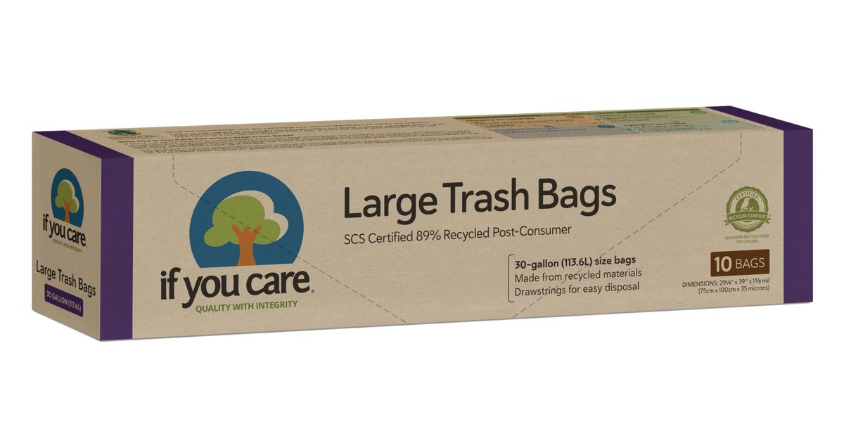 If You Care Trash Bags, 89 Recycled, Large, 30 gallon Azure Standard