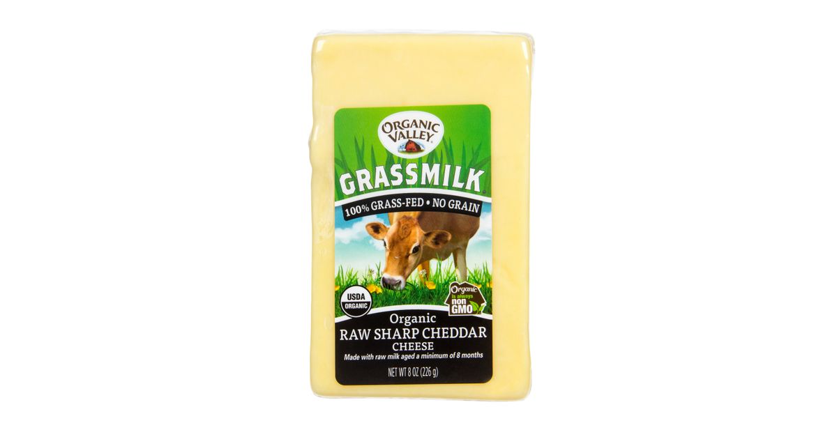 Organic Valley Cheddar Cheese, Sharp, Raw, Grassmilk, Organic - Azure