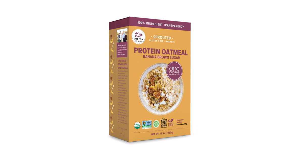 One Degree Instant Protein Oatmeal, Sprouted Banana Brown Sugar ...