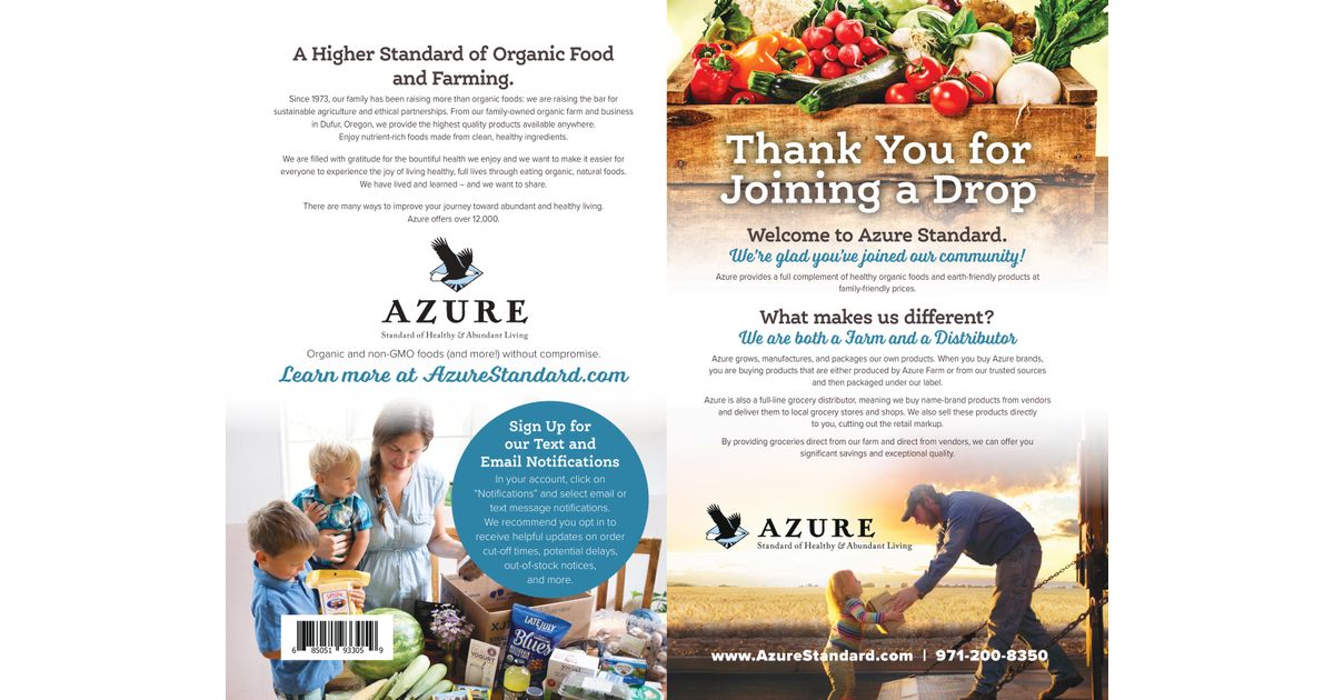 Azure Standard New Customer Drop Brochure - Azure Standard