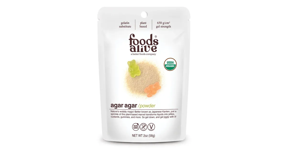 Foods Alive Agar Powder, Plant Based Gelatin, Organic - Azure Standard